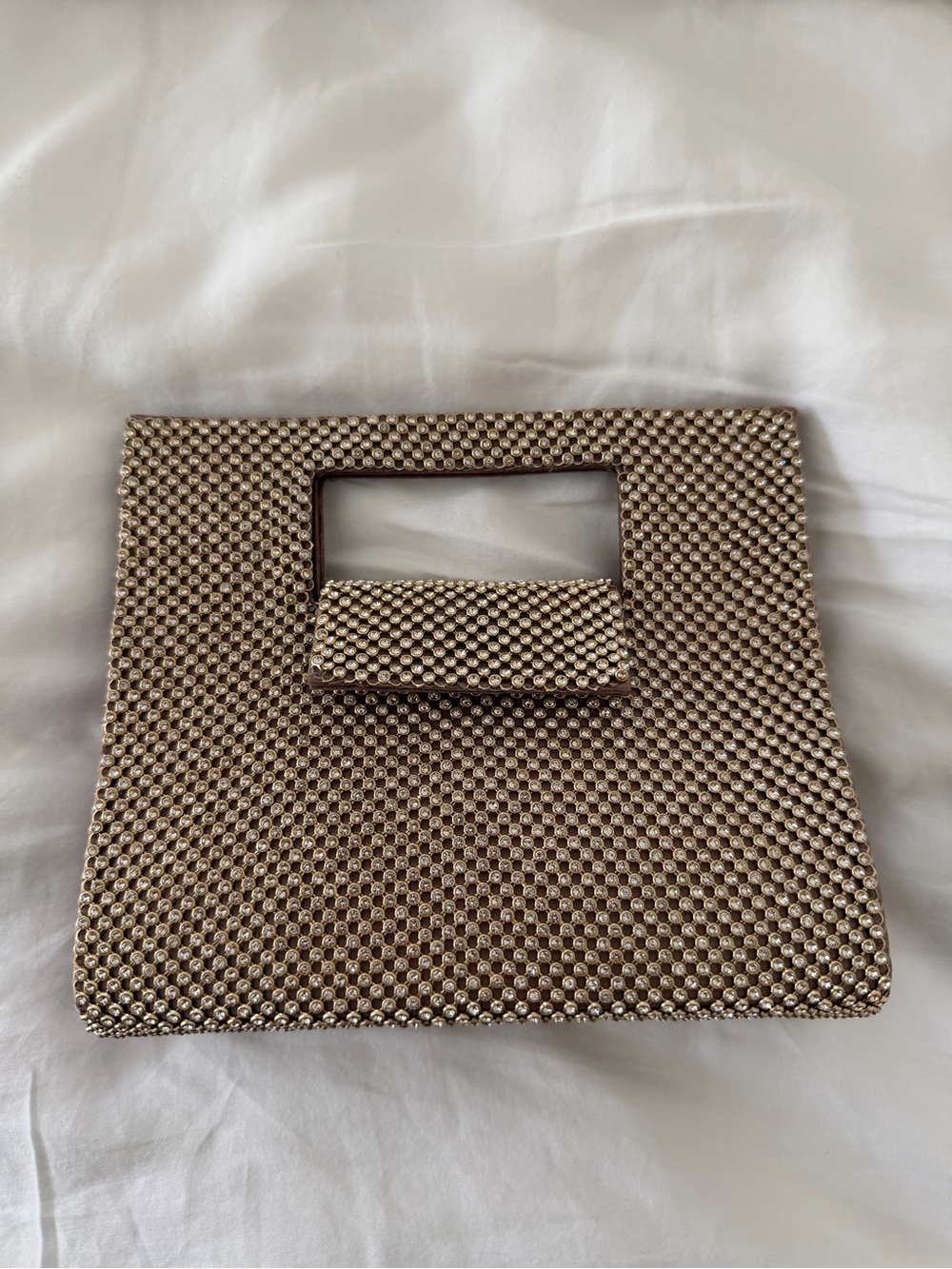 Zara Rhinestoned Gold Evening Bag